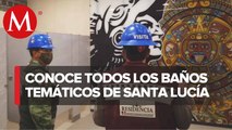 Lucha libre mexicana decora los nuevos baños del aeropuerto de Santa Lucía