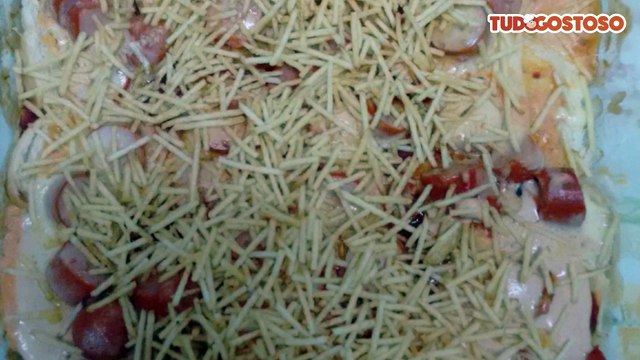 Cachorro-quente de pão de forma ao forno