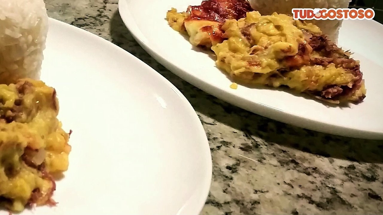 Escondidinho de abóbora com carne seca