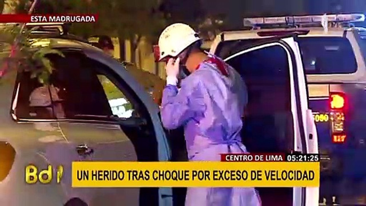 Centro de Lima: un herido deja choque entre dos vehículos por exceso de velocidad