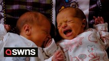 Parents tell of their joy after giving birth to Britain's first twins of 2022