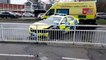 Police car crash at Waitrose roundabout in Sheffield City Centre