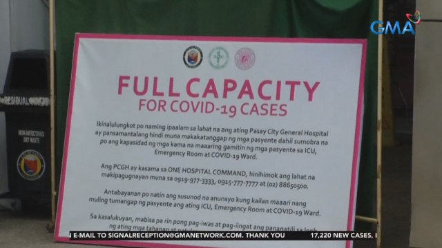 Pasay City General Hospital, 'di muna tatanggap ng mga pasyente dahil punuan na | 24 Oras