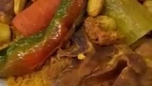 Couscous with natural ingredients with lamb meat