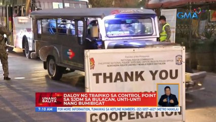 Daloy ng trapiko sa control point sa SJDM sa Bulacan, unti-unti nang bumibigat | UB