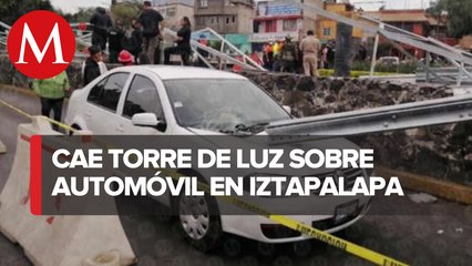 Colapso de estructura metálica en Iztapalapa deja un lesionado
