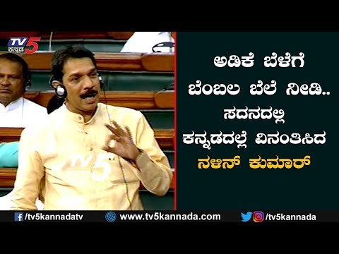 Nalin Kumar Kateel speech in parliament Requests Supporting Price ( MSP ) For Arecanut | TV5 Kannada