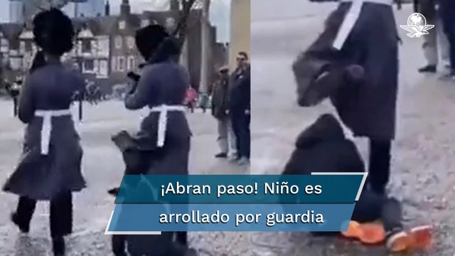 Guardia de la reina Isabel ll pisa a un niño y desata polémica en redes