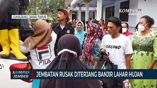 Warga Satu Dusun Terisolasi Akibat Jembatan Putus Diterjang Banjir Lahar Hujan Semeru