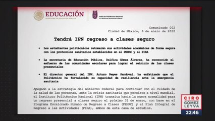 IPN informó que se preparan para regresar a clases presenciales | Noticias con Ciro Gómez Leyva
