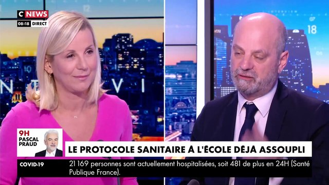 Coronavirus - Jean-Michel Blanquer, Ministre de l Education, tente d'expliquer clairement le nouveau protocole scolaire en direct sur CNews ce matin... et ce n'est pas gagné !