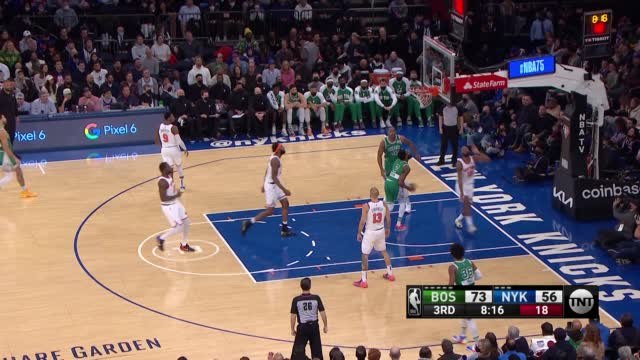 Tatum delivers cheeky assist through the legs of Barrett