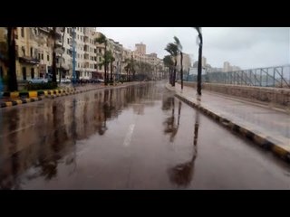 غيوم وأمطار ورياح بالإسكندرية في أول أيام نوة الفيضة الكبرى