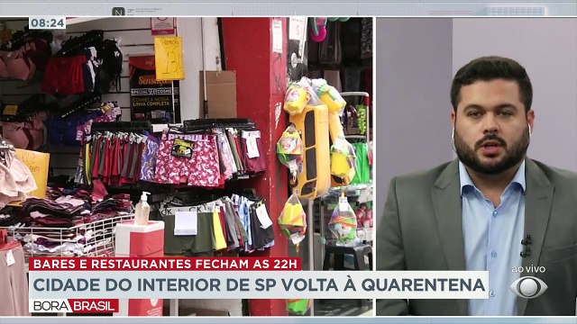 A cidade de Amparo, no interior de São Paulo, vai fechar bares e restaurantes, a partir de 10 da noite, para tentar conter o avanço da covid. A prefeitura também proibiu atividades que possam gerar aglomerações.