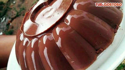 Pudim de chocolate de geladeira