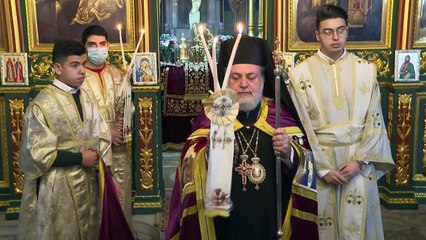 مسيحيو غزة يحيون عيد الميلاد المجيد حسب التقويم الشرقي في كنيسة "القديس برفيريوس"