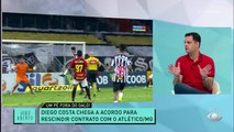 LIVRE NO MERCADO! De acordo com informações, Diego Costa chegou a acordo com o Atlético-MG para rescindir contrato. Então, o camisa 9 ficará livre no mercado. É o nome ideal para o Corinthians? #JogoAberto