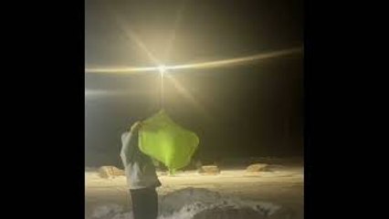Shirt Freezes While Inflated by Wind