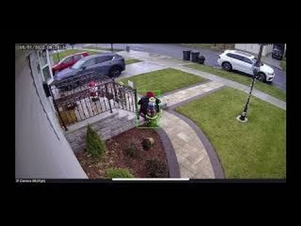 Man Slips and Falls Backwards on Front Steps
