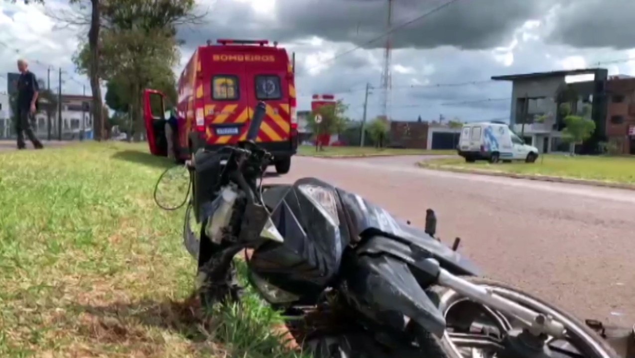 Jovem fica ferido em acidente no Bairro Alto Alegre, em Cascavel