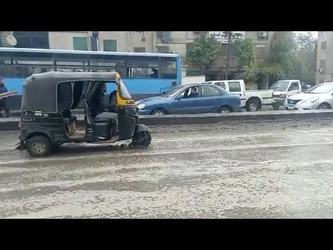 أمطار غزيرة تضرب شوارع القاهرة
