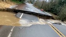Severe flooding leads to road collapses in Oregon