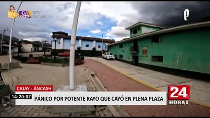 Huari: potente rayo que cayó en plena plaza generó pánico entre pobladores
