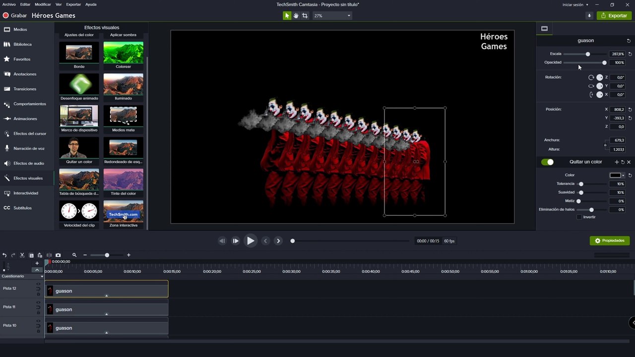 Como Animar una Imagen (The Joker) con Camtasia Studio | How to Animate Images