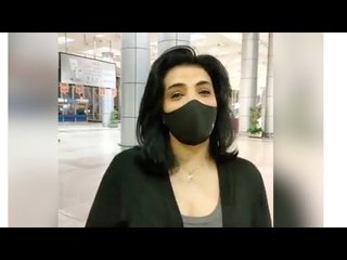 أول ظهور لحورية فرغلي في مطار القاهرة بعد عملية التجميل