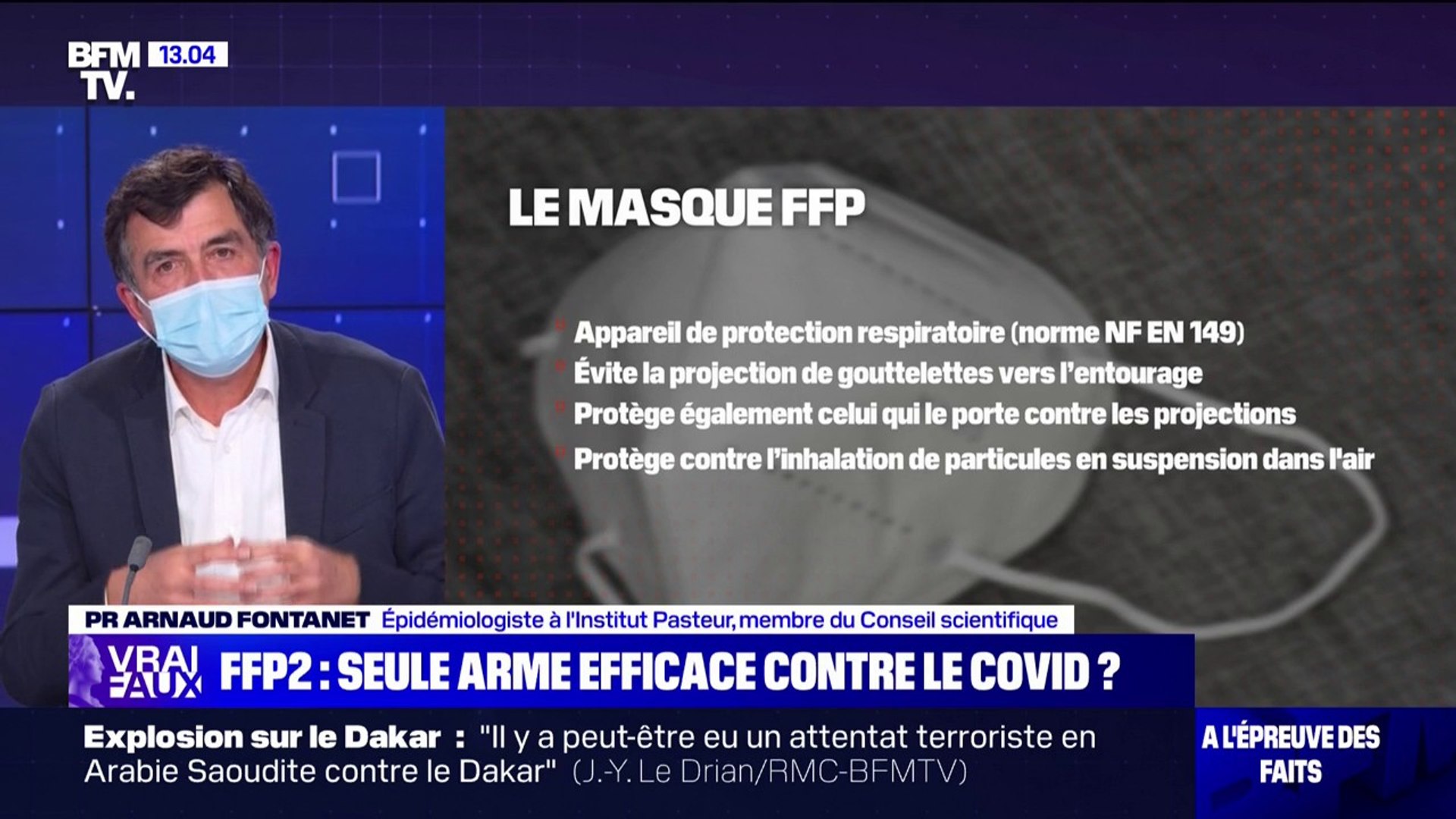 LA VÉRIF' - Le masque FFP2: seule arme efficace contre le Covid-19? - Vidéo  Dailymotion