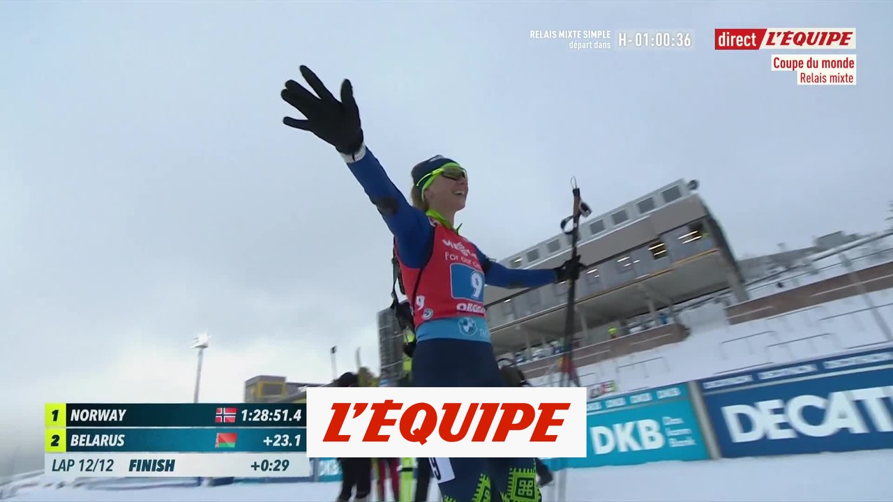 L'arrivée du relais mixte d'Oberhof - Biathlon - CM