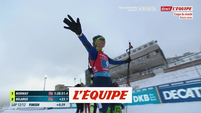 L'arrivée du relais mixte d'Oberhof - Biathlon - CM