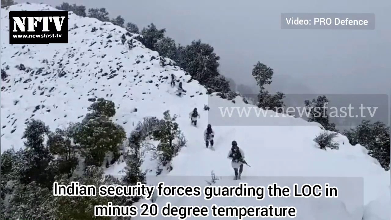Indian security forces guarding the LOC in minus 20 degree temperature