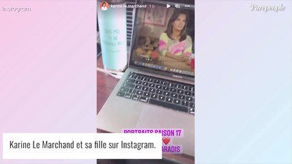 Karine Le Marchand : Rare cliché avec sa fille Alya, tendrement allongée sur ses genoux