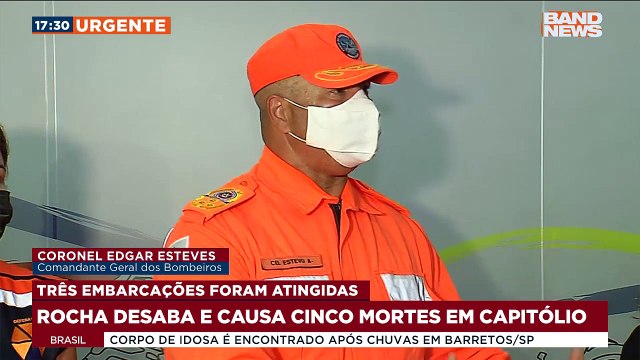 O corpo de bombeiros, em coletiva, atualizou os números de mortes, feridos e desaparecidos em Capitólio, em Minas Gerais #BandJornalismo