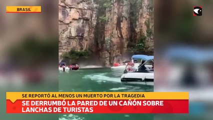 Se derrumbó la pared de un cañón sobre lanchas de turistas