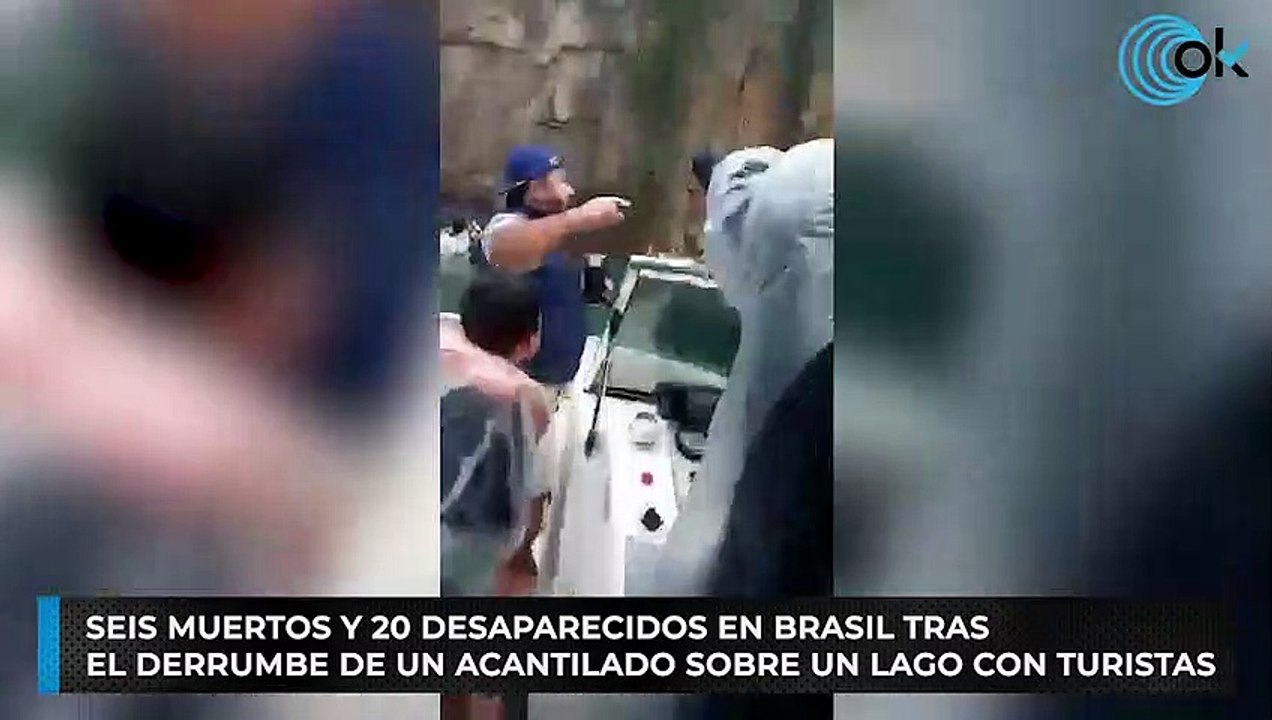 Seis muertos y 20 desaparecidos en Brasil tras el derrumbe de un acantilado sobre un lago con turistas