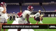 Alabama Holds Practice at Lucas Oil Stadium