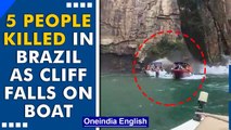 Brazil: 5 people killed after a cliff collapsed on boats, 20 missing | Oneindia News