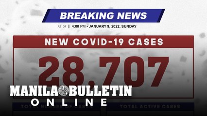 DOH reports 28,707 new cases, bringing the national total to 2,965,447, as of JANUARY 9, 2021