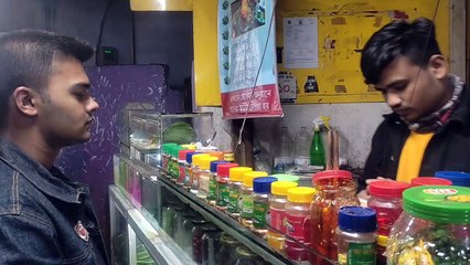 eating traditional fire paan