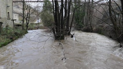 Suite aux fortes crues, le Bocq déborde à Yvoir