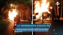 Se incendia auto de lujo en Las Lomas; hay dos muertos