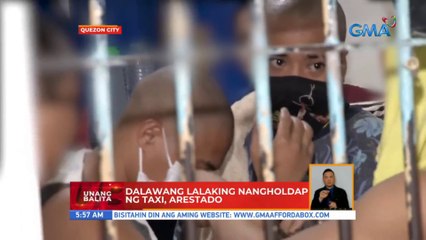 Dalawang lalaking nangholdap ng taxi, arestado | UB