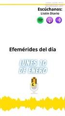 EFEMERIDES: lunes 10 de enero de 2022