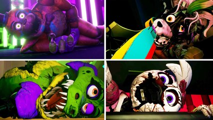 FNAF Security Breach ALL Animatronics DESTRUCTIONS FIVE NIGHTS AT FREDDY'S_ SECURITY BREACH