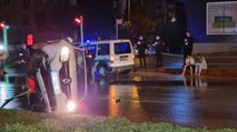 Alkollü sürücü, polisten kaçarken kaza yaptı…