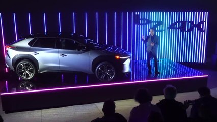 Toyota Debuts All-Electric bZ4X Production Model - Stage Unveiling