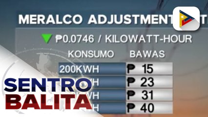 Singil sa kuryente ng MERALCO, bababa ngayong buwan