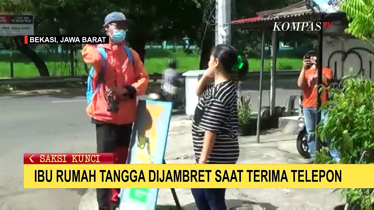 Jambret Gasak HP Ibu Rumah Tangga di Bekasi, Aksi Pelaku Terekam CCTV